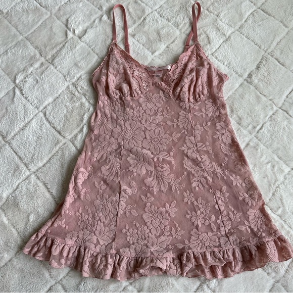 Victoria's Secret Other - Victoria's Secret | Vintage Blush Lace Babydoll Slip Dress | Size Medium